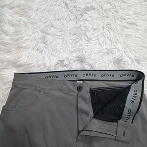 Orvis Tech Performance Pants Straight Zip Cargo Nylon Gray Size 38x32 Utility